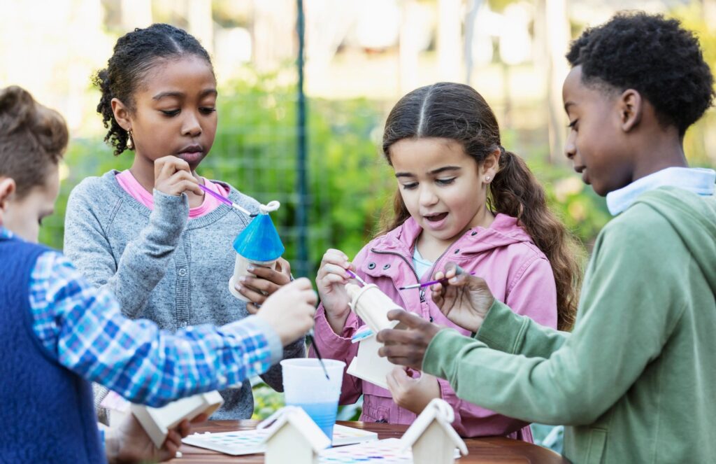 multicultural children woodworking creative project
