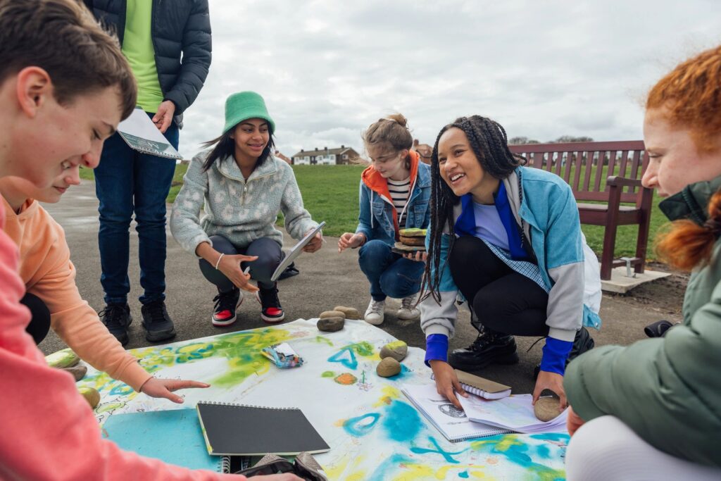 children learning outdoors hands-on education
